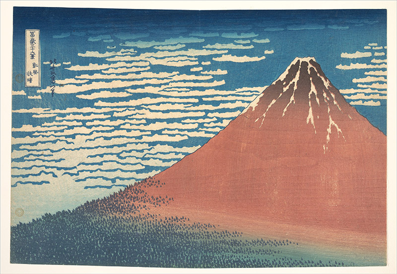 ผลงาน South Wind, Clear Sky ของ Hokusai